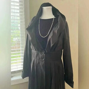 [12]Vintage Scott McClintock Brown Satin Open Neck Dress  Jacket